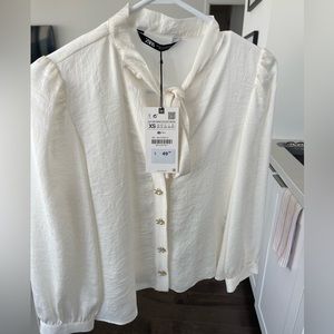 Zara white blouse with tags still on